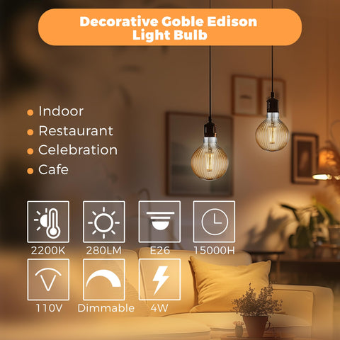 Harwez E26 medium base bulb compatible with standard sockets.