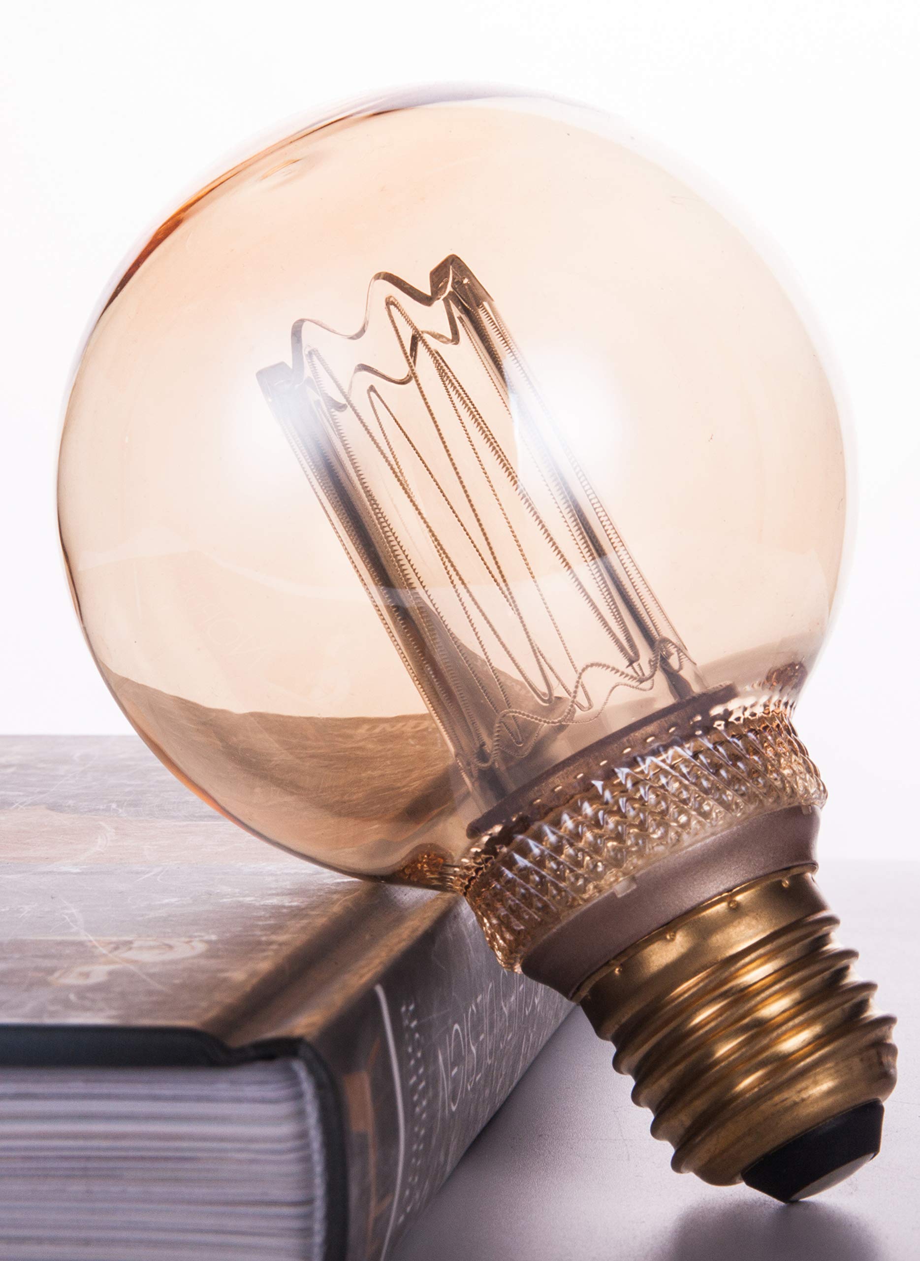 Harwez Globe Edison bulb includes squirrel cage filament design, a decorative detail.