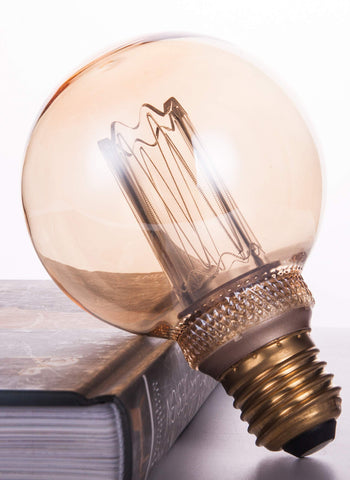 Harwez Globe Edison bulb includes squirrel cage filament design, a decorative detail.