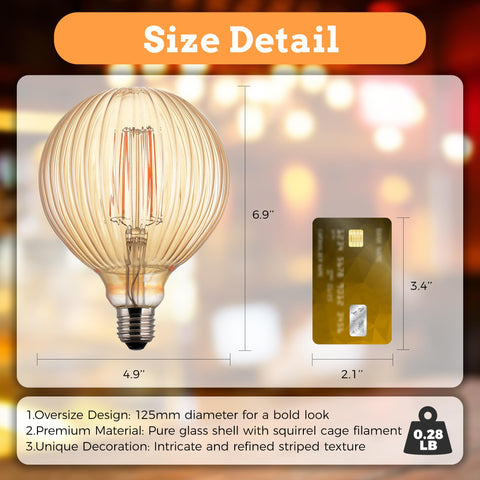 Harwez squirrel cage filament LED bulb with distinctive decorative design.