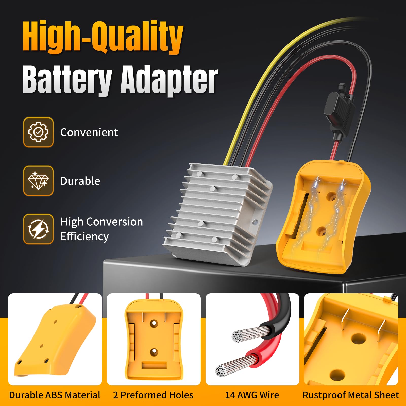 Haseed 12V output 20A buck converter powers 12V devices reliably