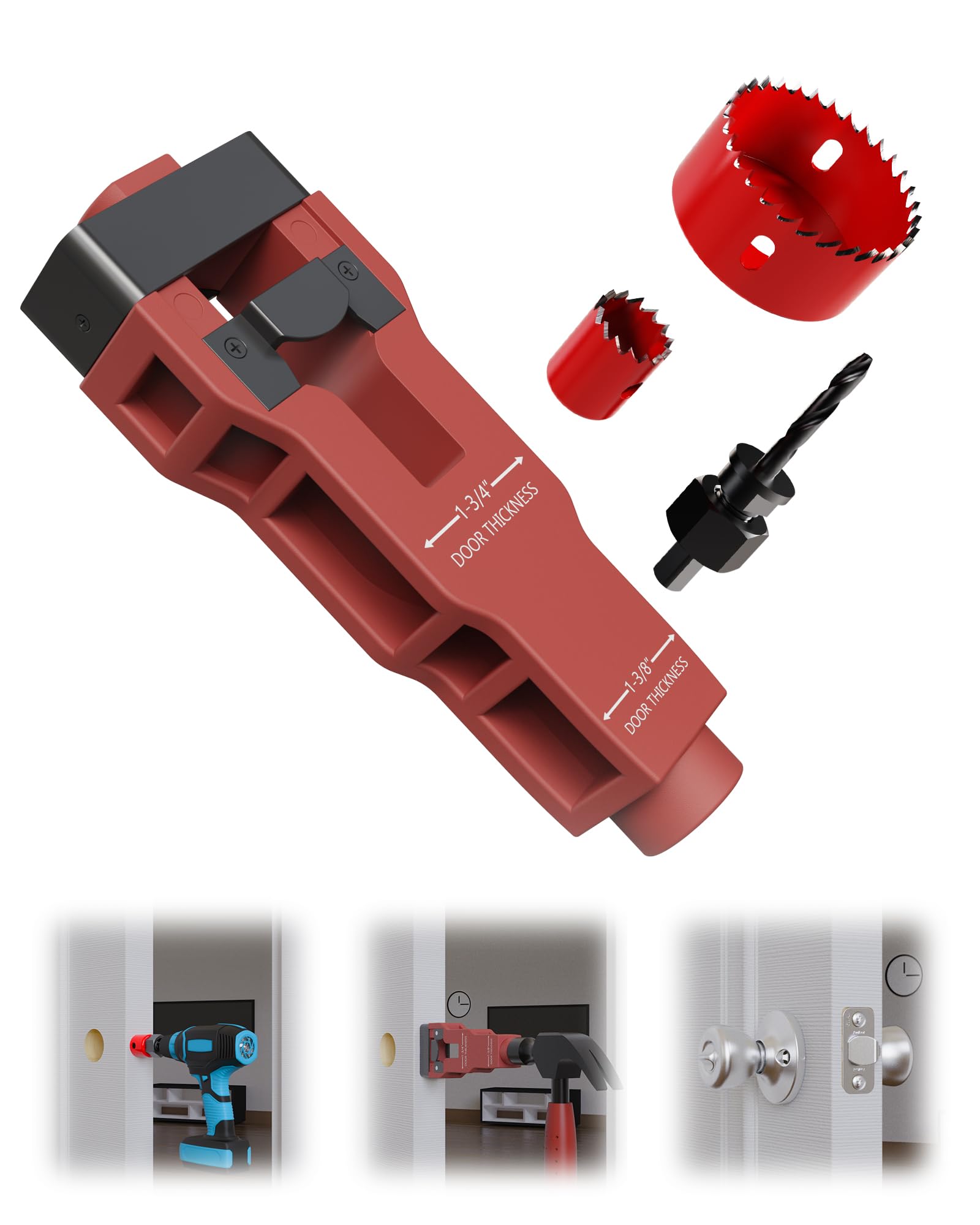 HASIODXE door latch mortise tool demonstrating precise alignment for clean installations