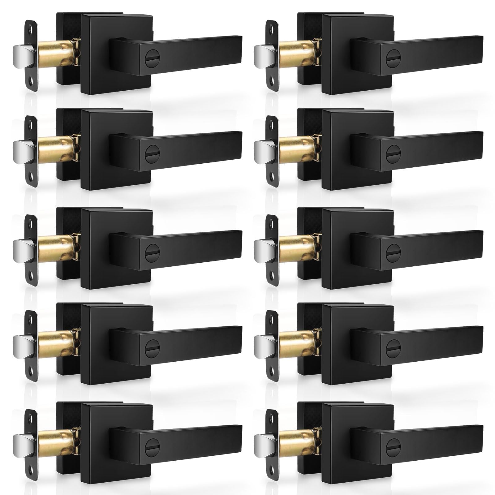 Hasmikit matte black door handle lever for modern interior design and durability.
