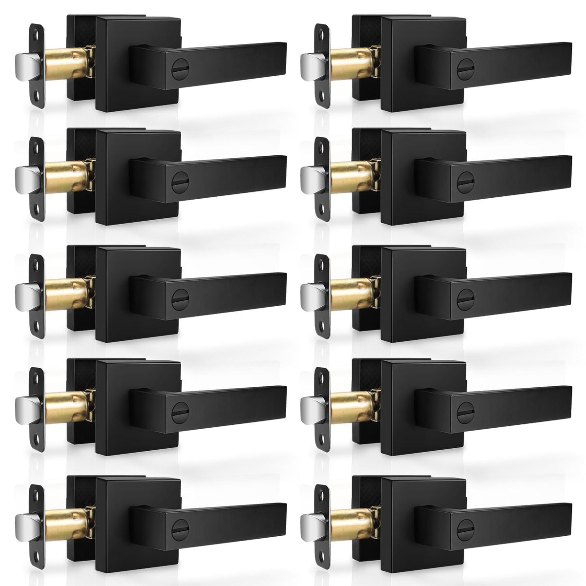 Hasmikit matte black door handle lever for modern interior design and durability.