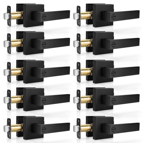 Hasmikit matte black door handle lever for modern interior design and durability.
