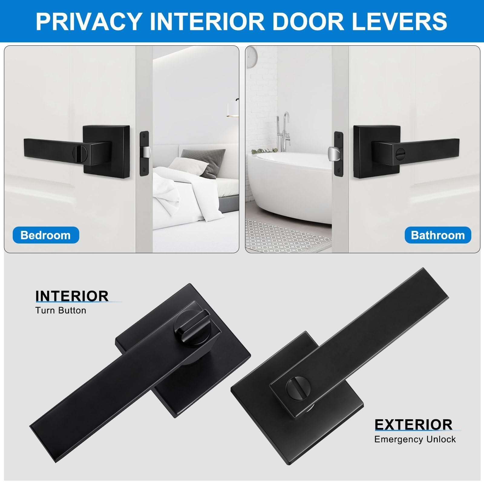 Hasmikit privacy button lever for easy room privacy in bedrooms and bathrooms.