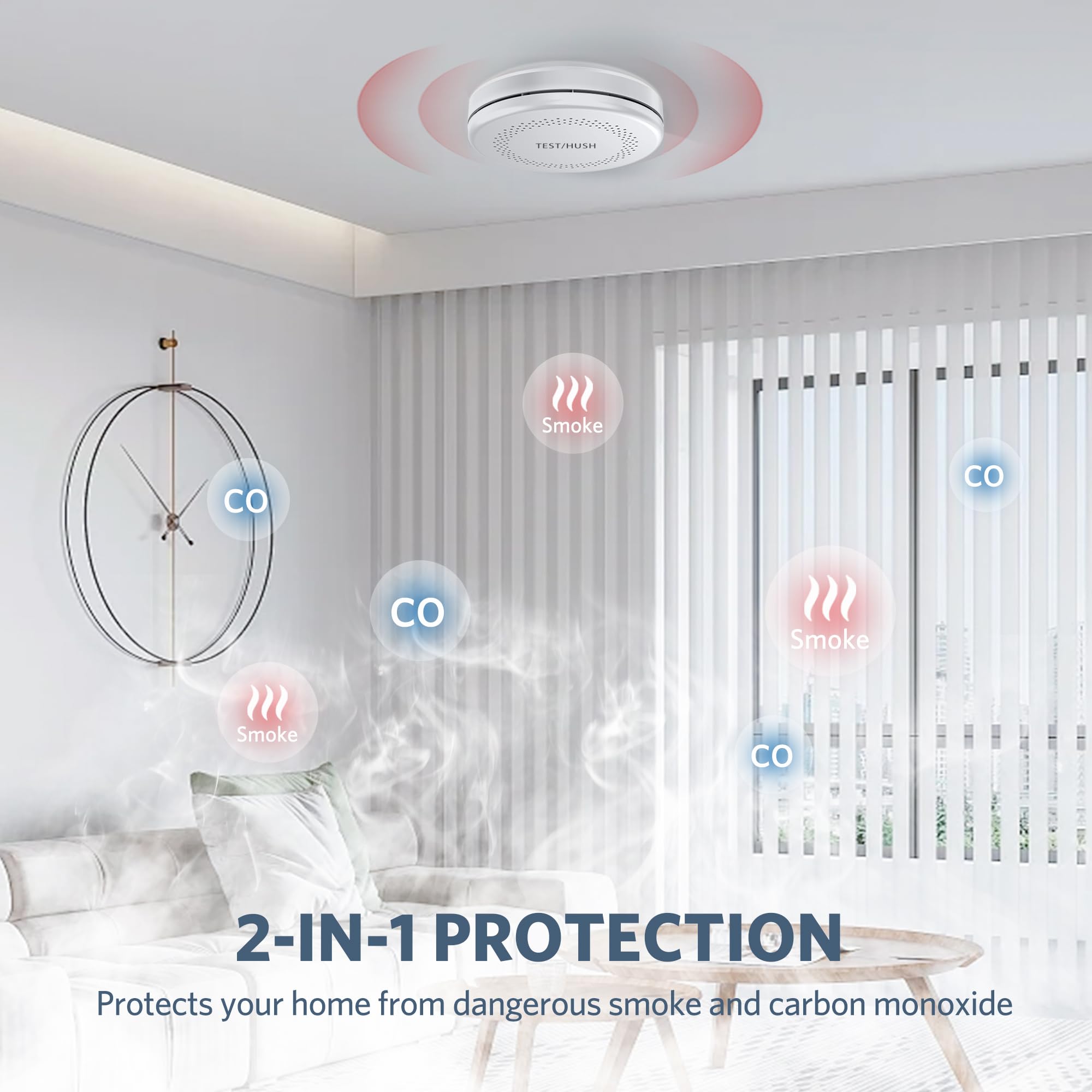 HATHEPHS 2-in-1 sensors detect smoke and CO quickly.