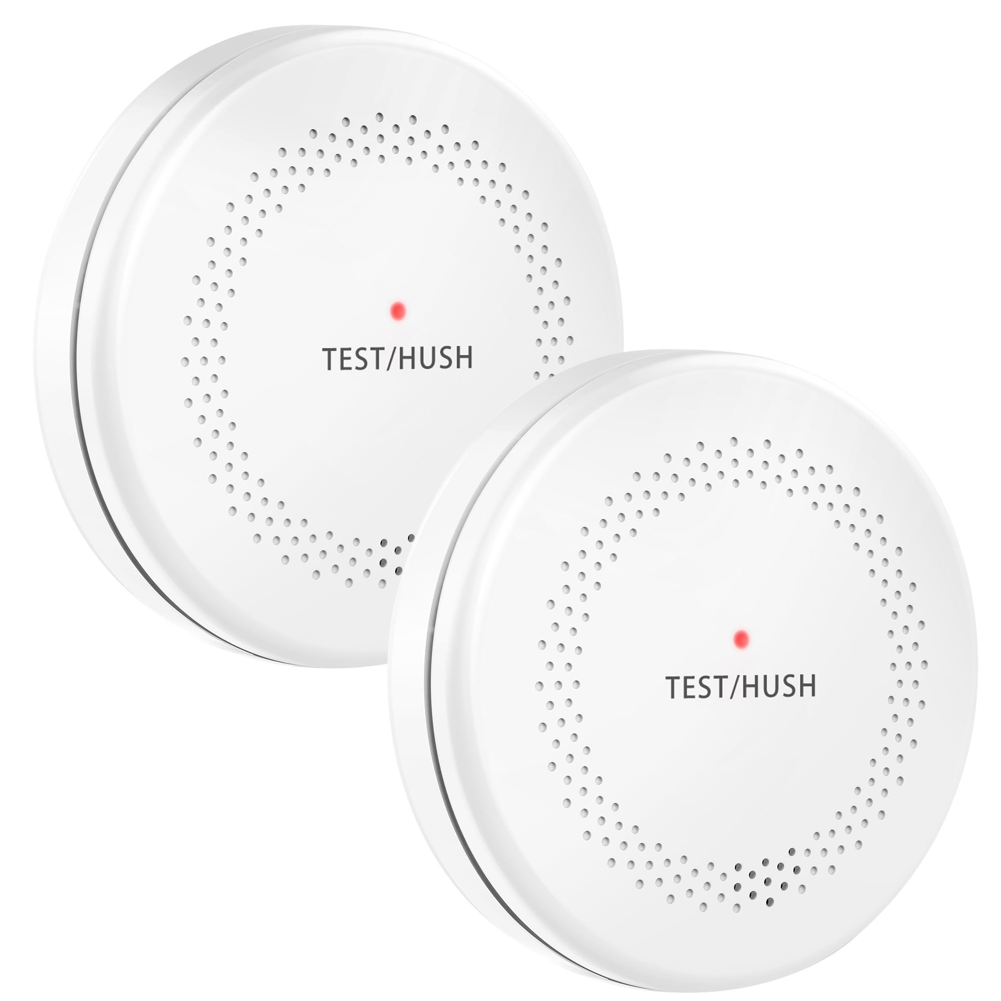 HATHEPHS smoke and CO detector front view with slim profile and LED indicator for quick checks.
