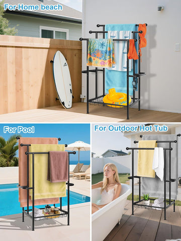 Haturi blanket display rack for living room or patio