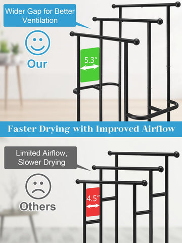 Haturi rust-resistant metal towel rack with sleek matte finish