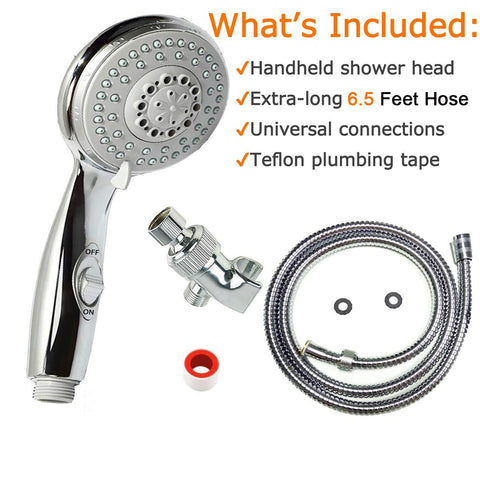 HauSun on/off switch on the handheld shower head for quick pauses.