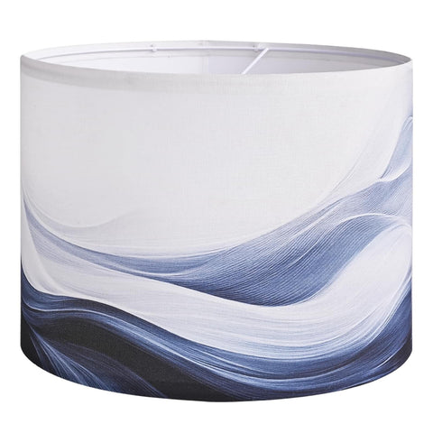 Haultop blue waves lampshade fabric enhances table lamps with coastal calm.