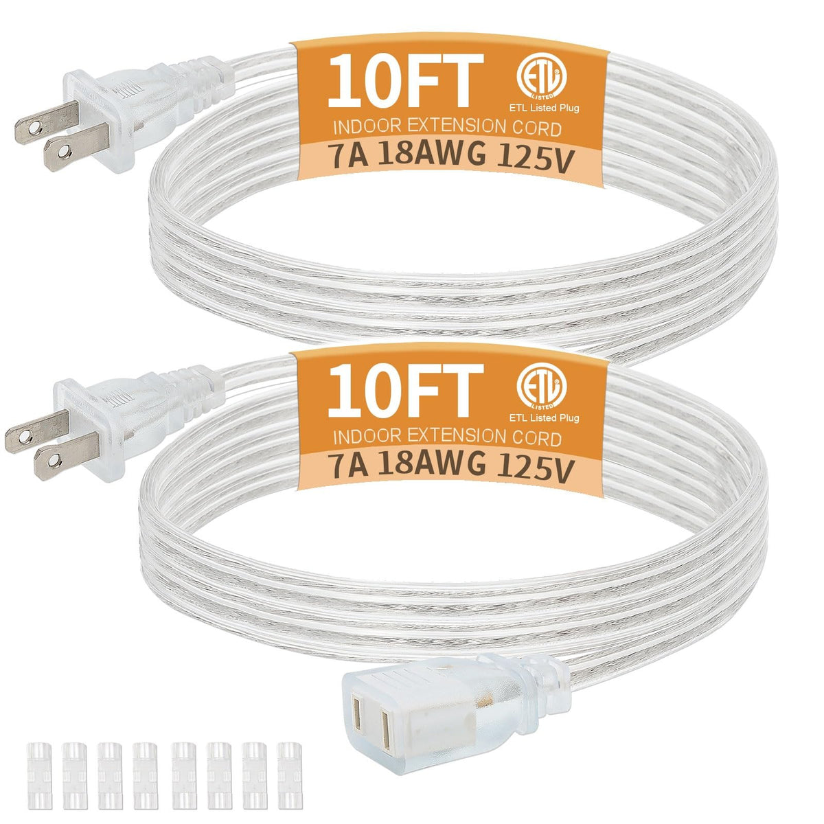 Haultop clear extension cord 10 ft blends with decor for flexible lighting.