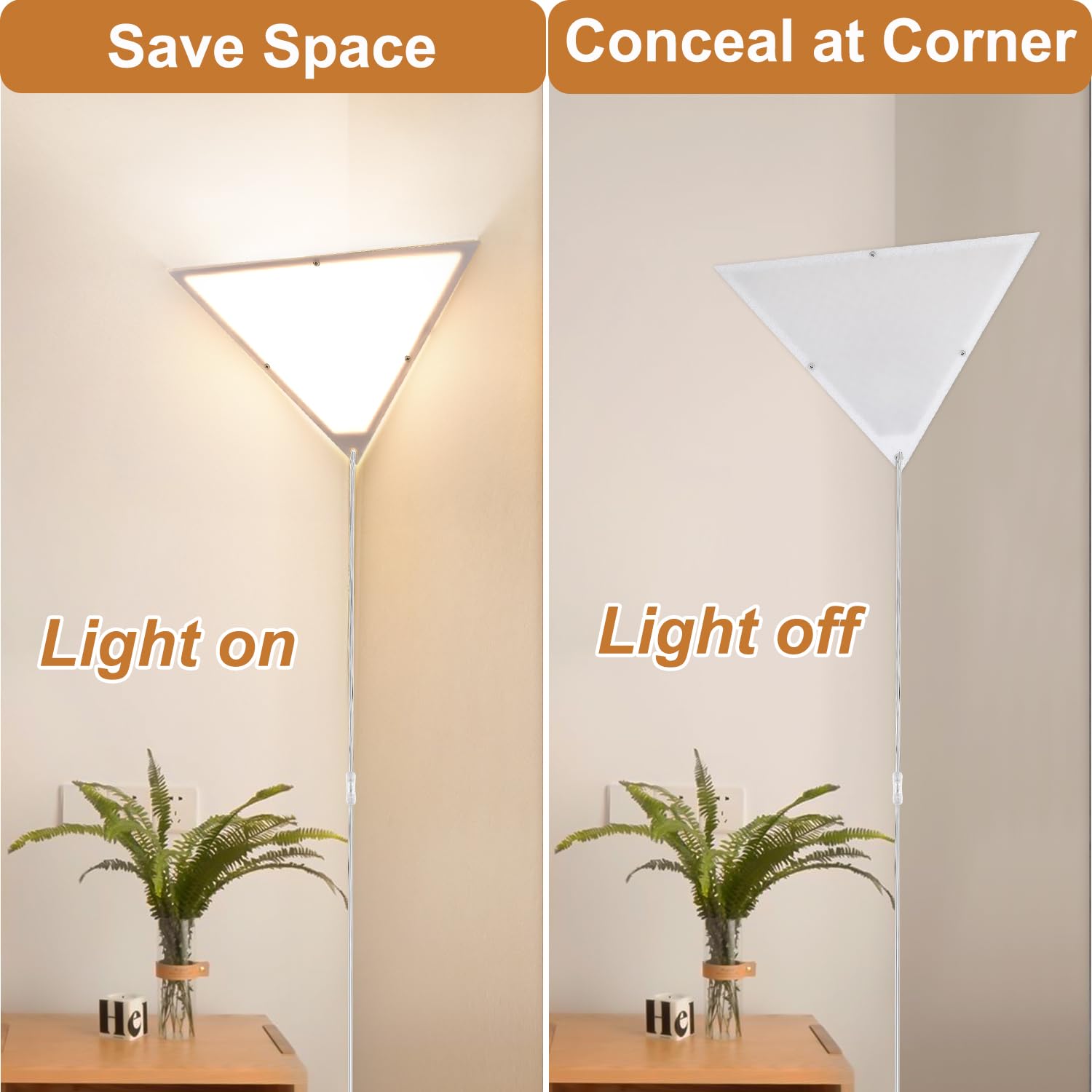 Haultop acrylic-panel corner light softens illumination for eye comfort.