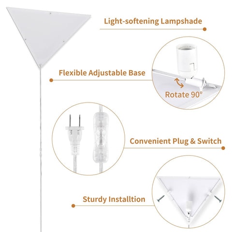 Haultop corner light minimalist design blends with ceiling decor.