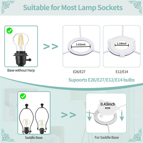 Haultop E26/E27 base compatible shade fits versatile lamp setups.
