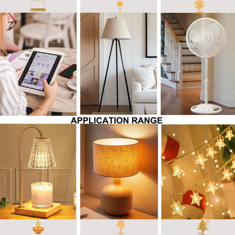 Haultop indoor extension cord ideal for floor lamps and decorative lighting setups.
