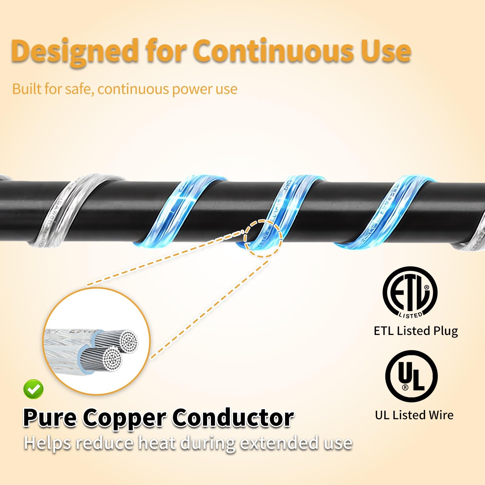 Haultop UL-certified extension cord 2-pack offers safe reach for lamps.