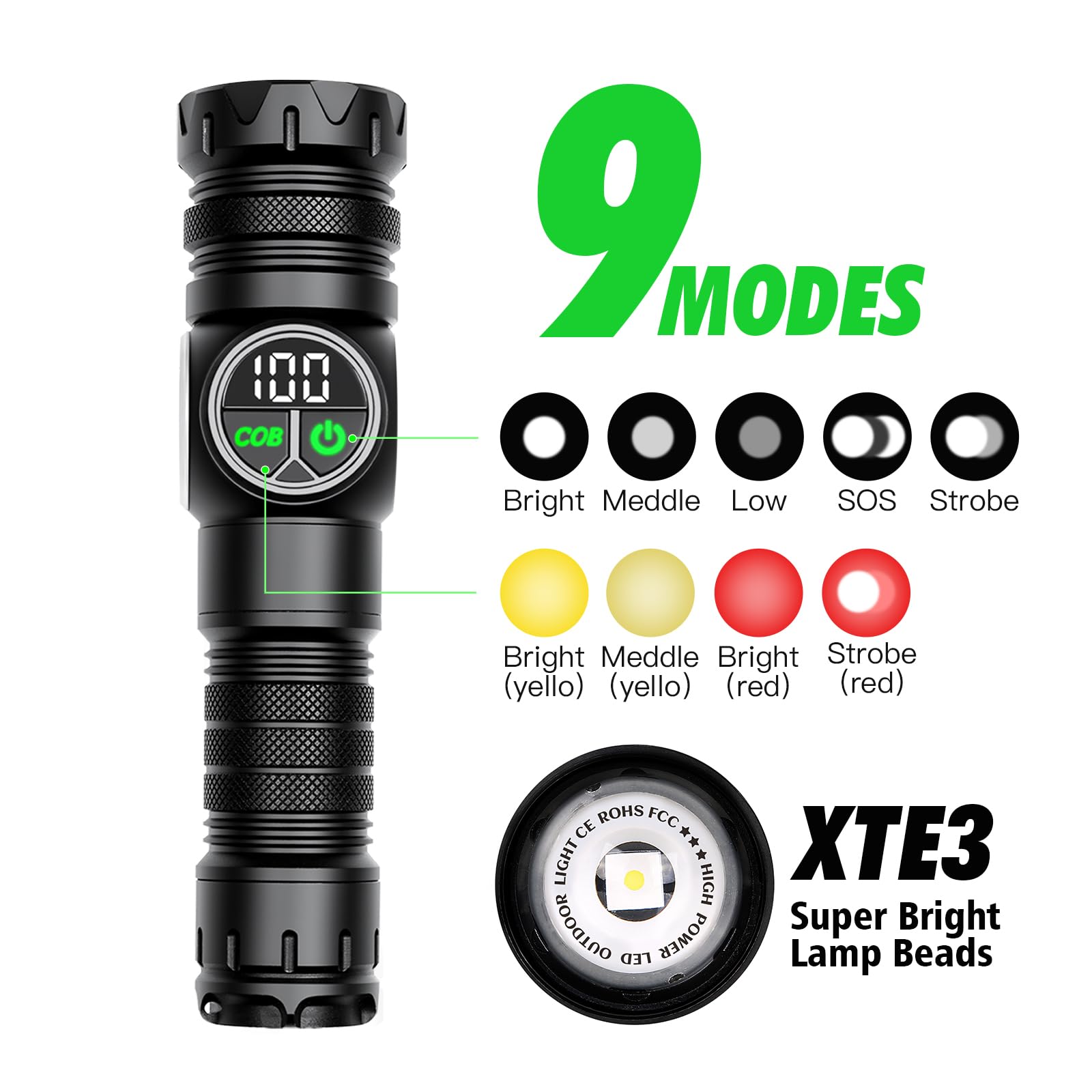 HAUSBELL S6000 side COB red-light signaling options