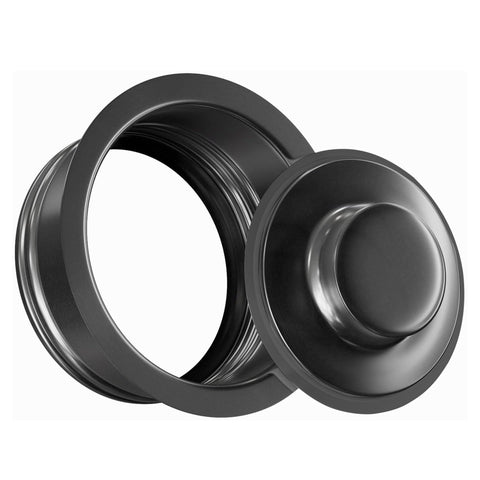HausinLuck gunmetal black stopper with flange blocks debris in the drain.