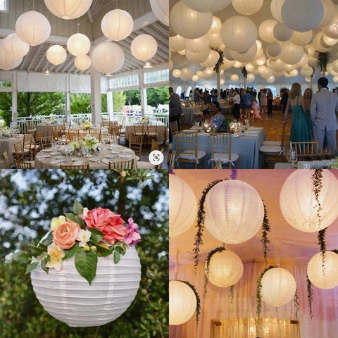 HAUSPROFI 12in white lantern for bold centerpiece lighting