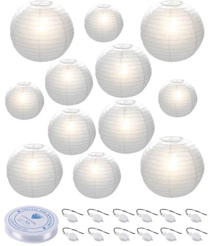 HAUSPROFI 6in white paper lantern for flexible indoor decor and events