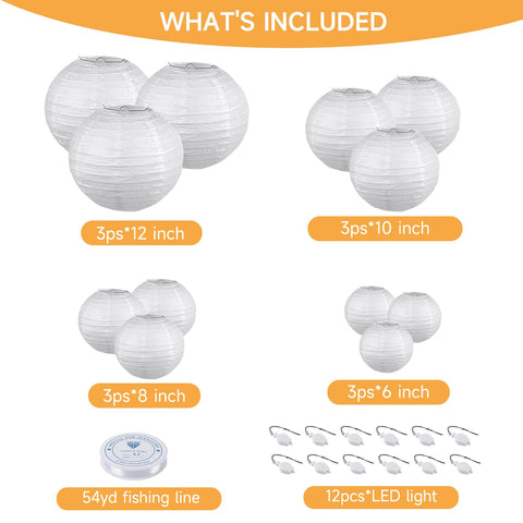 HAUSPROFI 8in white paper lantern creating soft outdoor ambience