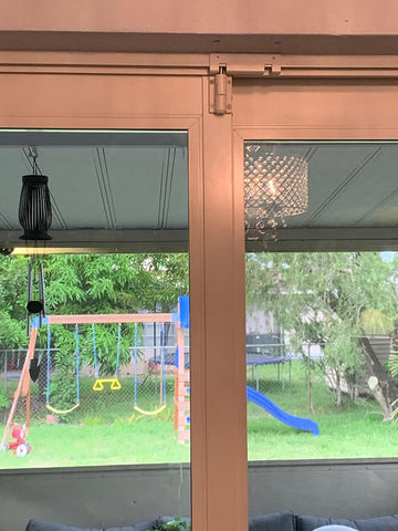 HauSun inside-track installation protects door from tampering.