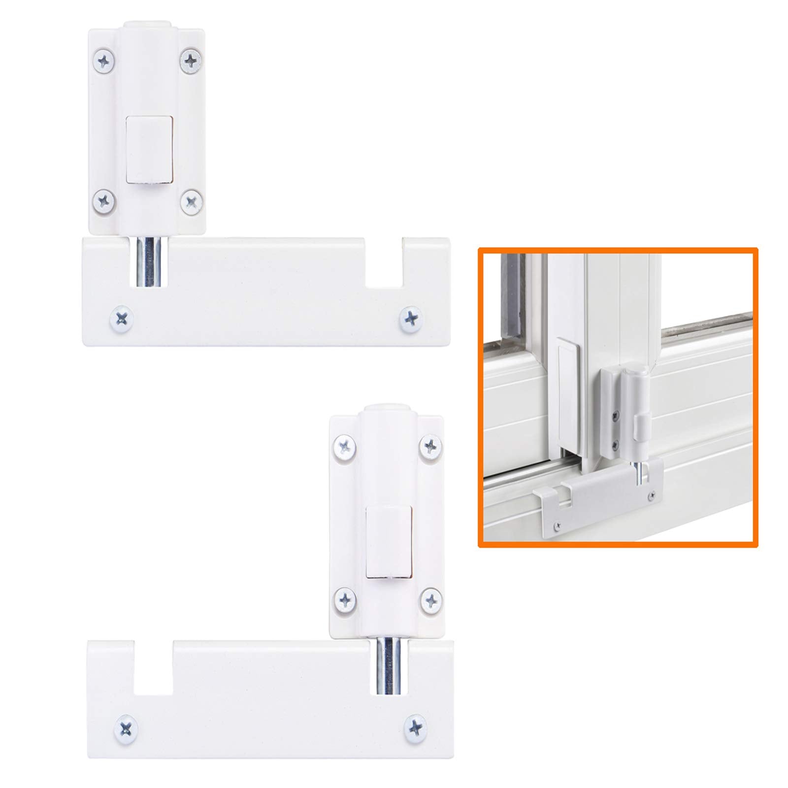 HauSun top-rail foot lock secures patio door against lifting.