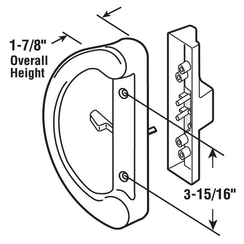 HauSun patio door handle set exterior pull: durable, non-keyed, ready for quick replacement.