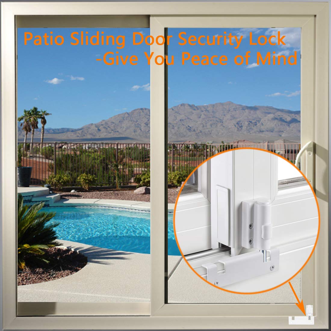Sleek white HauSun lock complements modern patio doors.