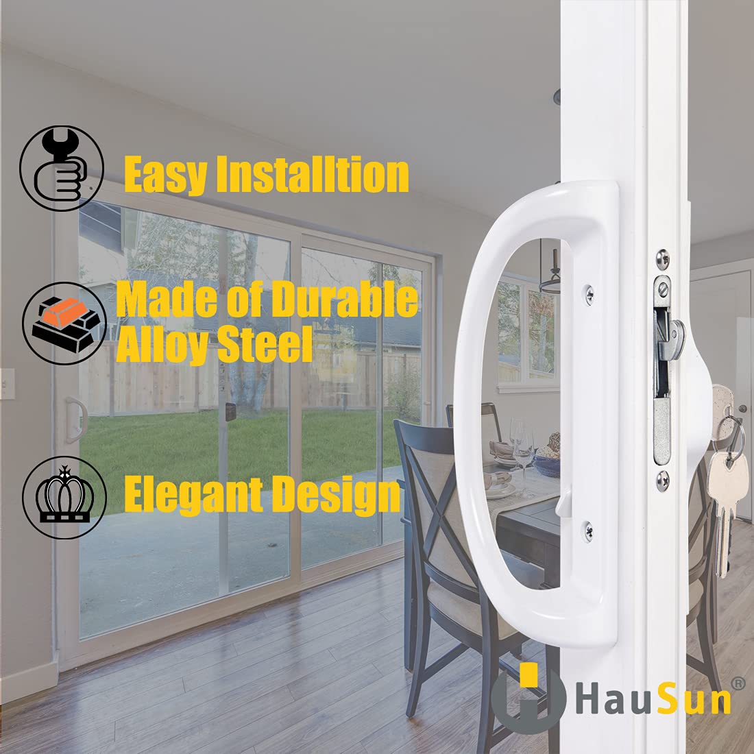 HauSun reversible door handle design fits both left and right-handed doors