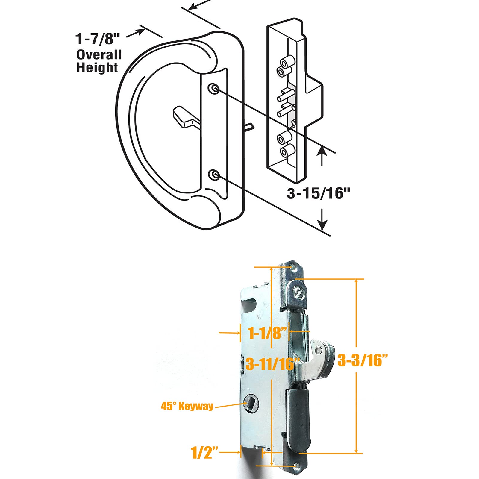 HauSun exterior pull with key cylinder for improved outside security and simple locking