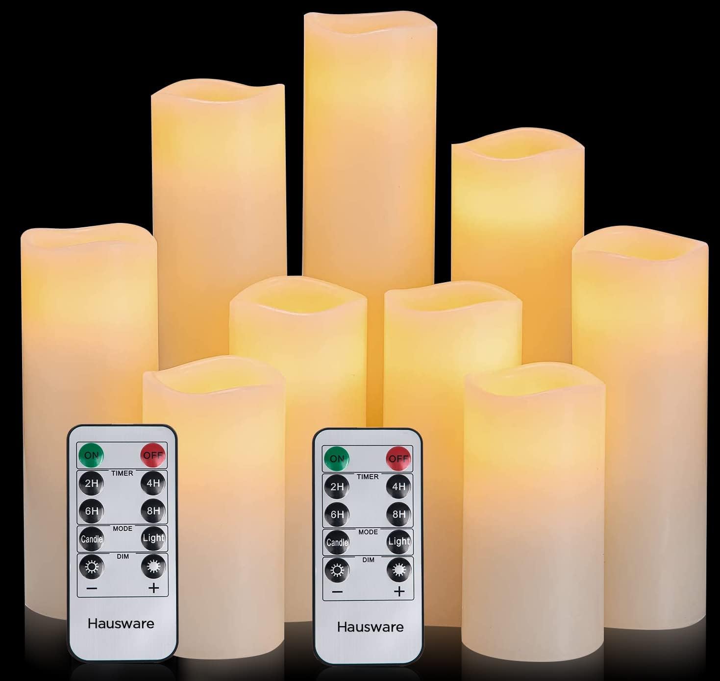 Hausware flameless ivory 4-inch pillar glow for cozy home ambiance.