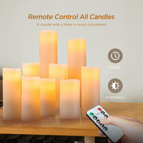 Hausware flameless ivory 6-inch pillar creates ambient evenings.