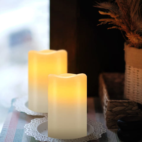 Ivory pillars arranged as elegant home decor for any occasion.