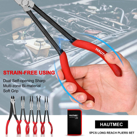 HAUTMEC 45-degree nose pliers reach angled components.