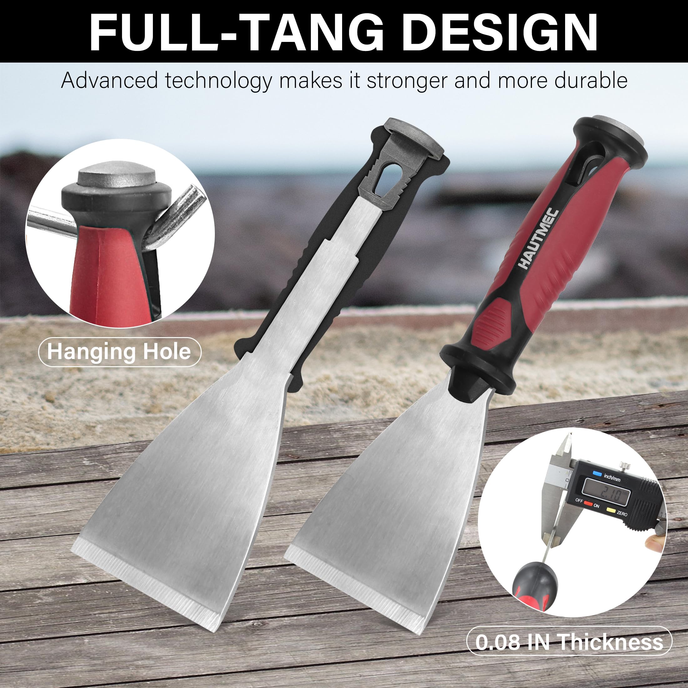 HAUTMEC blade 0.08 inch rust-resistant for durable, stiff scraping tasks.