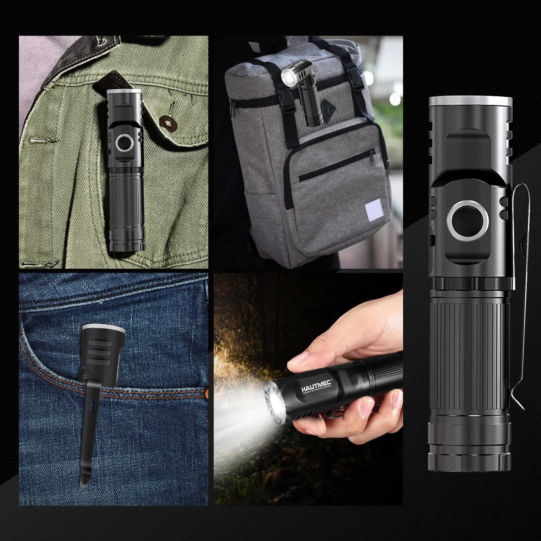 HAUTMEC durable camping flashlight designed for reliability in outdoor activities.