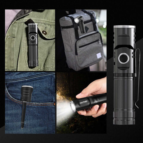 HAUTMEC durable camping flashlight designed for reliability in outdoor activities.