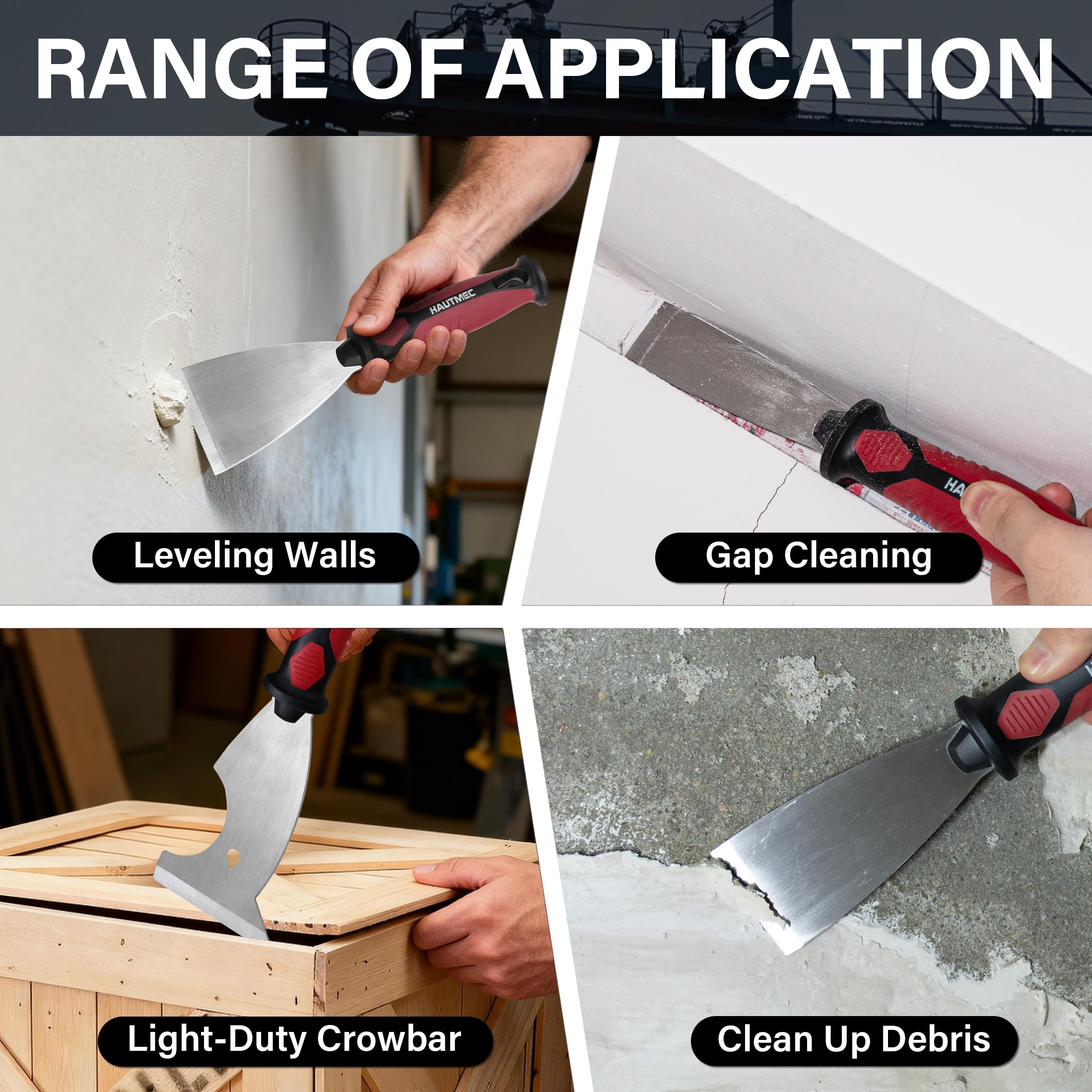 HAUTMEC zinc alloy hammer end for light tapping and smoothing tasks.