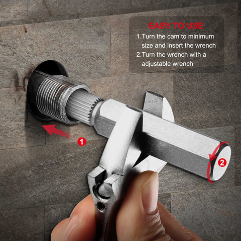 HAUTMEC internal pipe wrench set in use on a nipple shows smooth extraction.