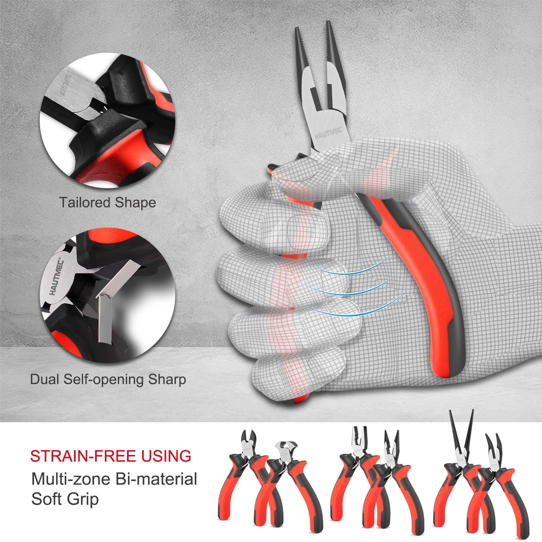 HAUTMEC long nose pliers aiding delicate shaping in crafts.