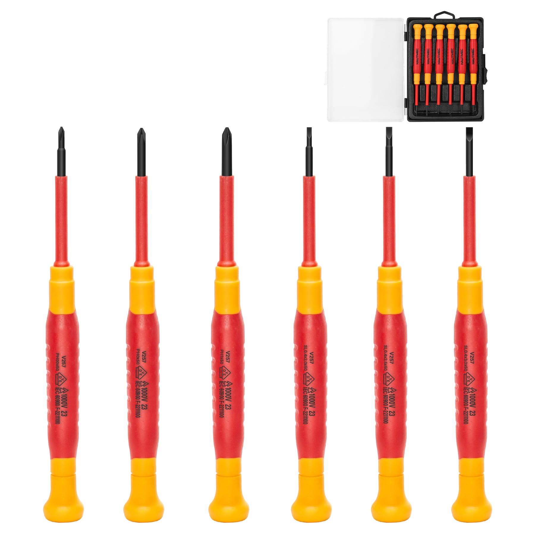 HAUTMEC 6pc precision screwdriver set in a compact case for electronics repairs