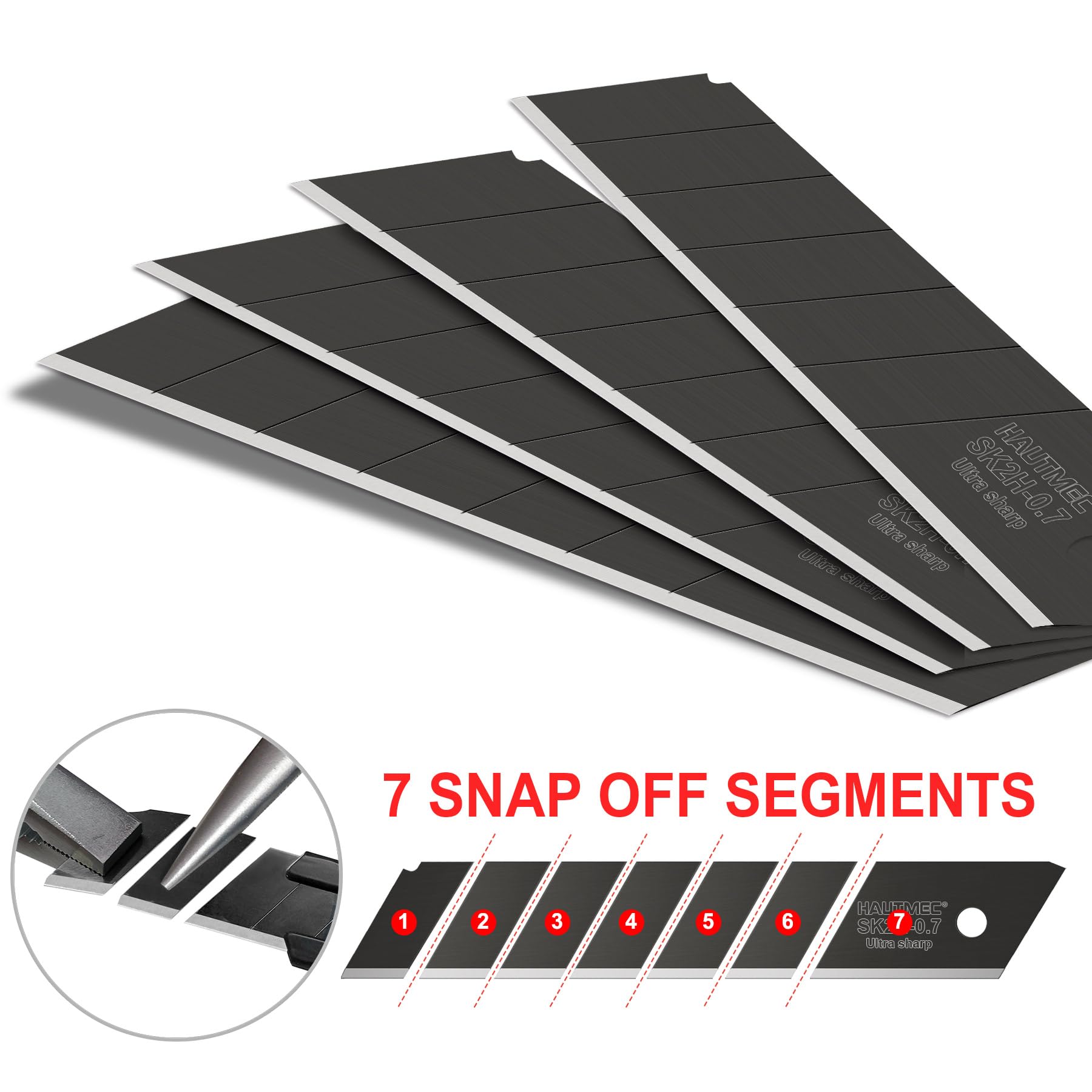 HAUTMEC rust-proof black finish extends blade life during heavy use.