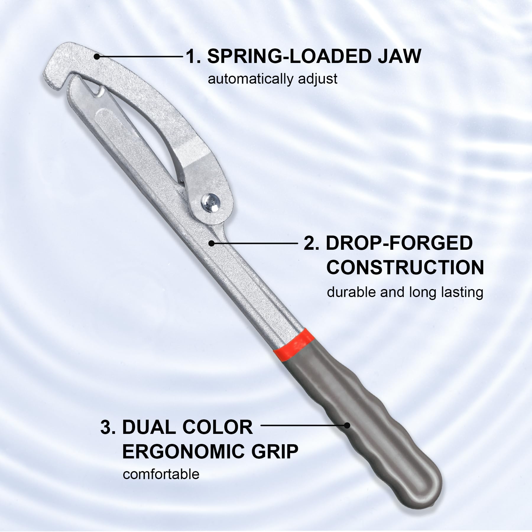 HAUTMEC long-handle design reaches tight under-sink lock nuts