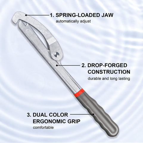 HAUTMEC long-handle design reaches tight under-sink lock nuts