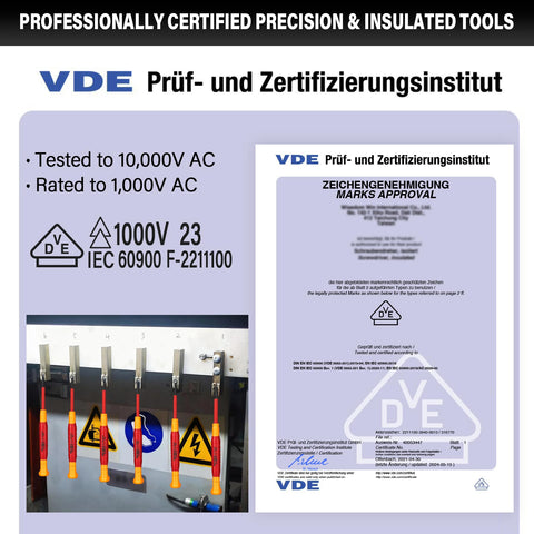 HAUTMEC VDE-certified 1000V screwdrivers for safe live-circuit work