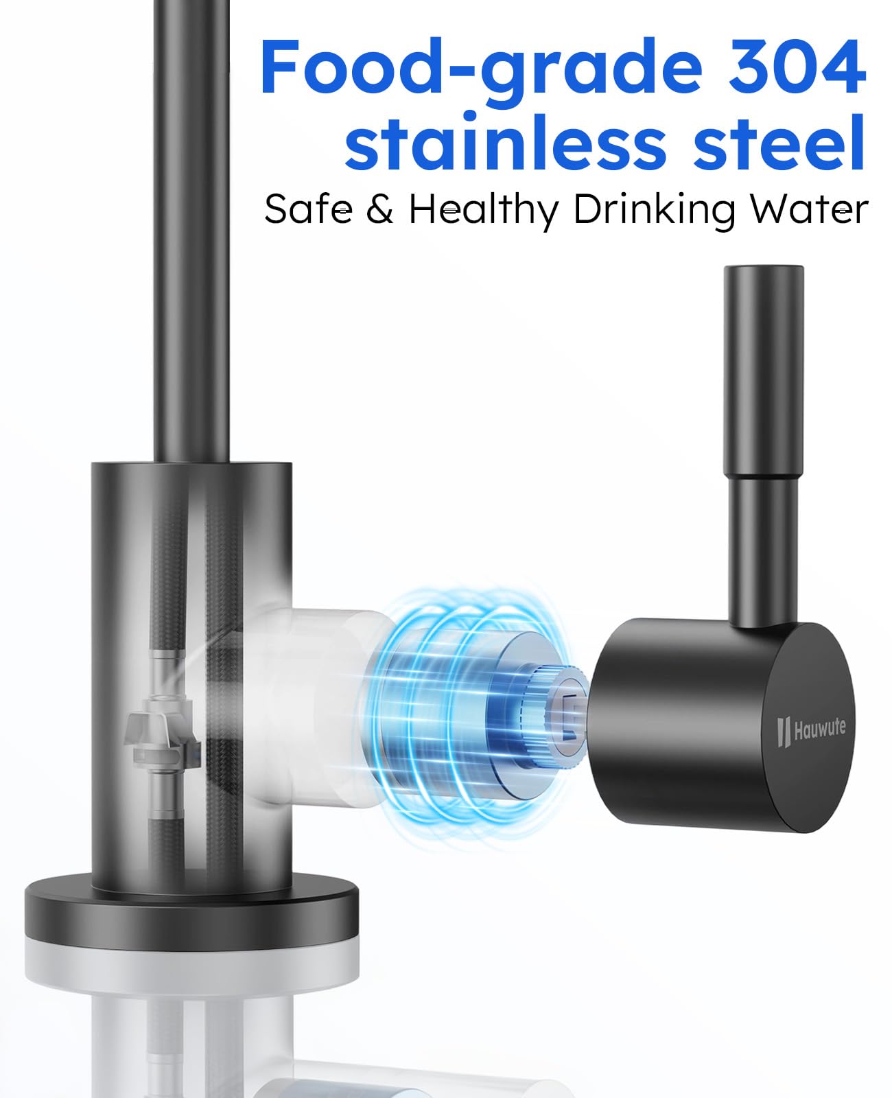 Hauwute 360-degree spout arc enables easy filling of tall containers