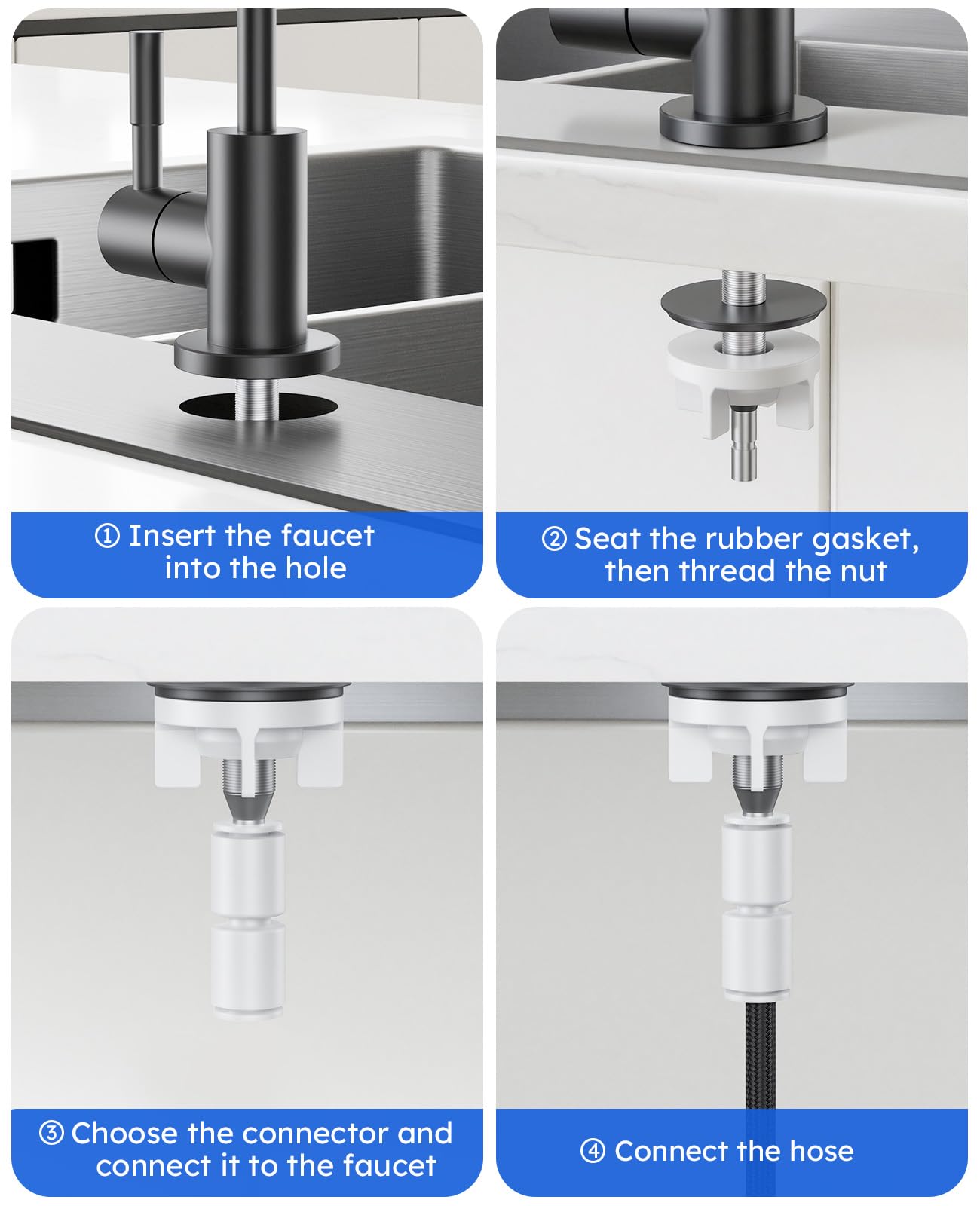 Hauwute daily-use kitchen faucet installed on a sink